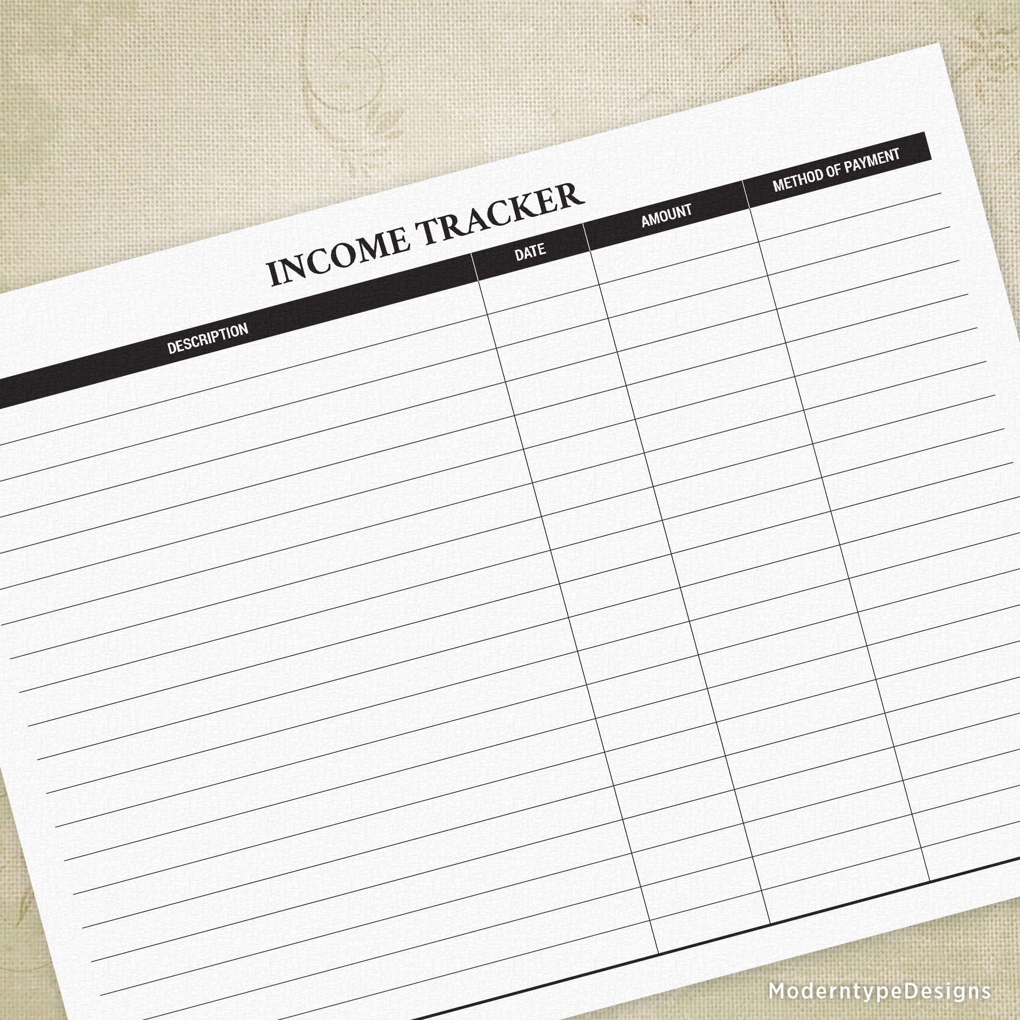 Income Tracker Printable, #2