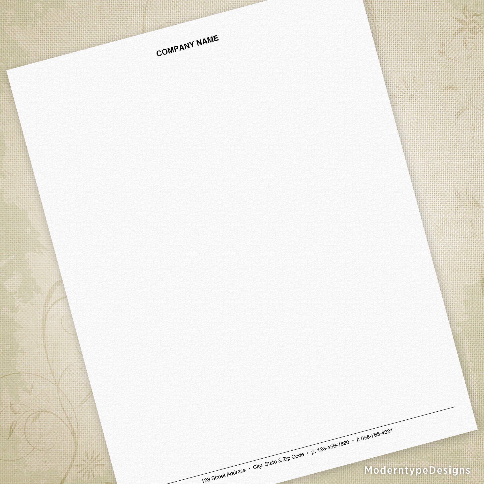 Letterhead Printable Simple Design, Editable, #2