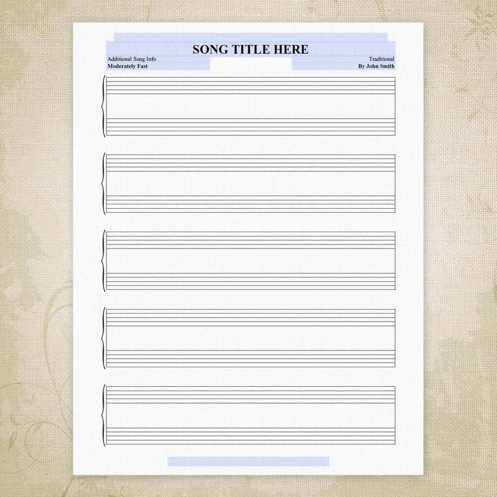 Music Staff Bar Charts Printable, Personalized