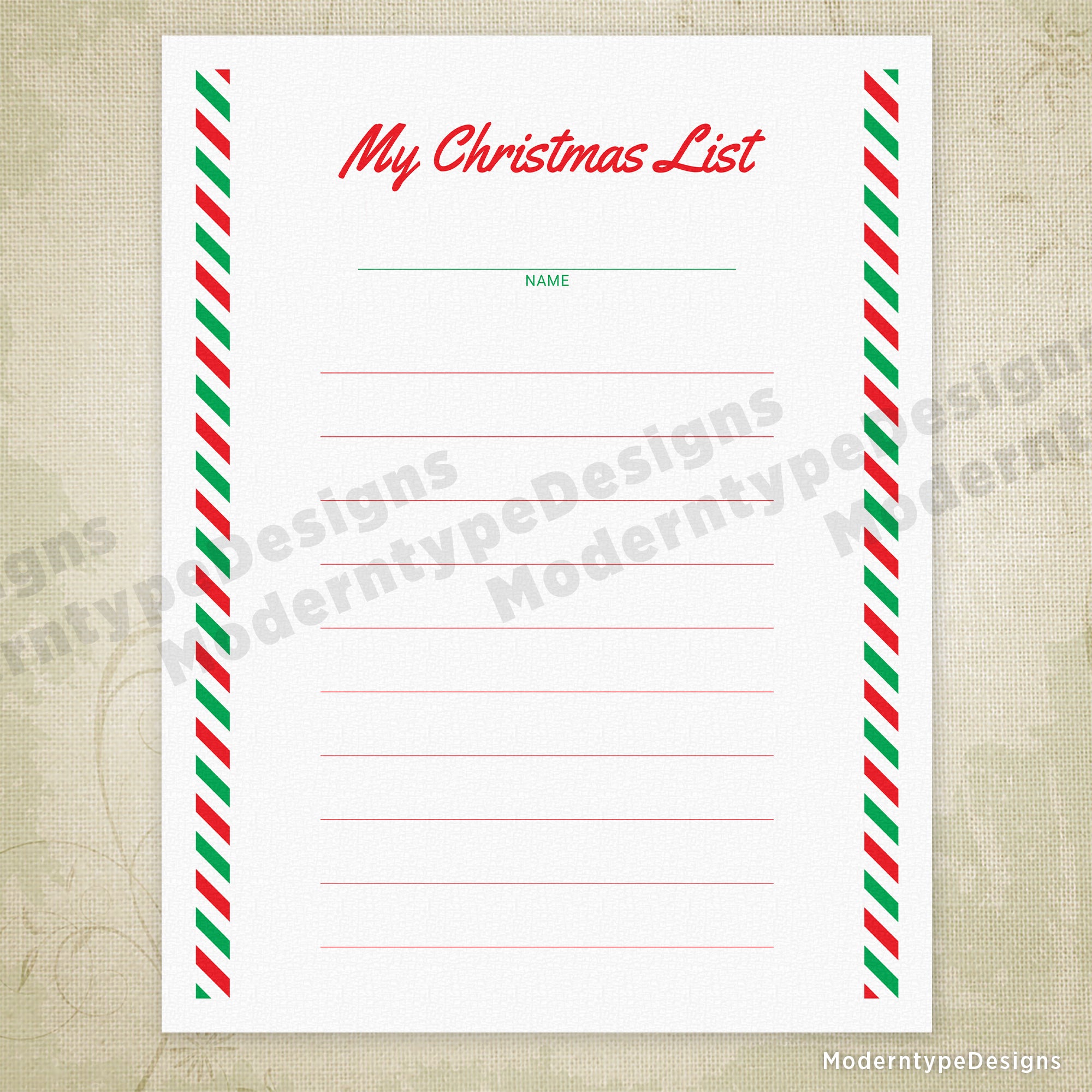 My Christmas List Printable