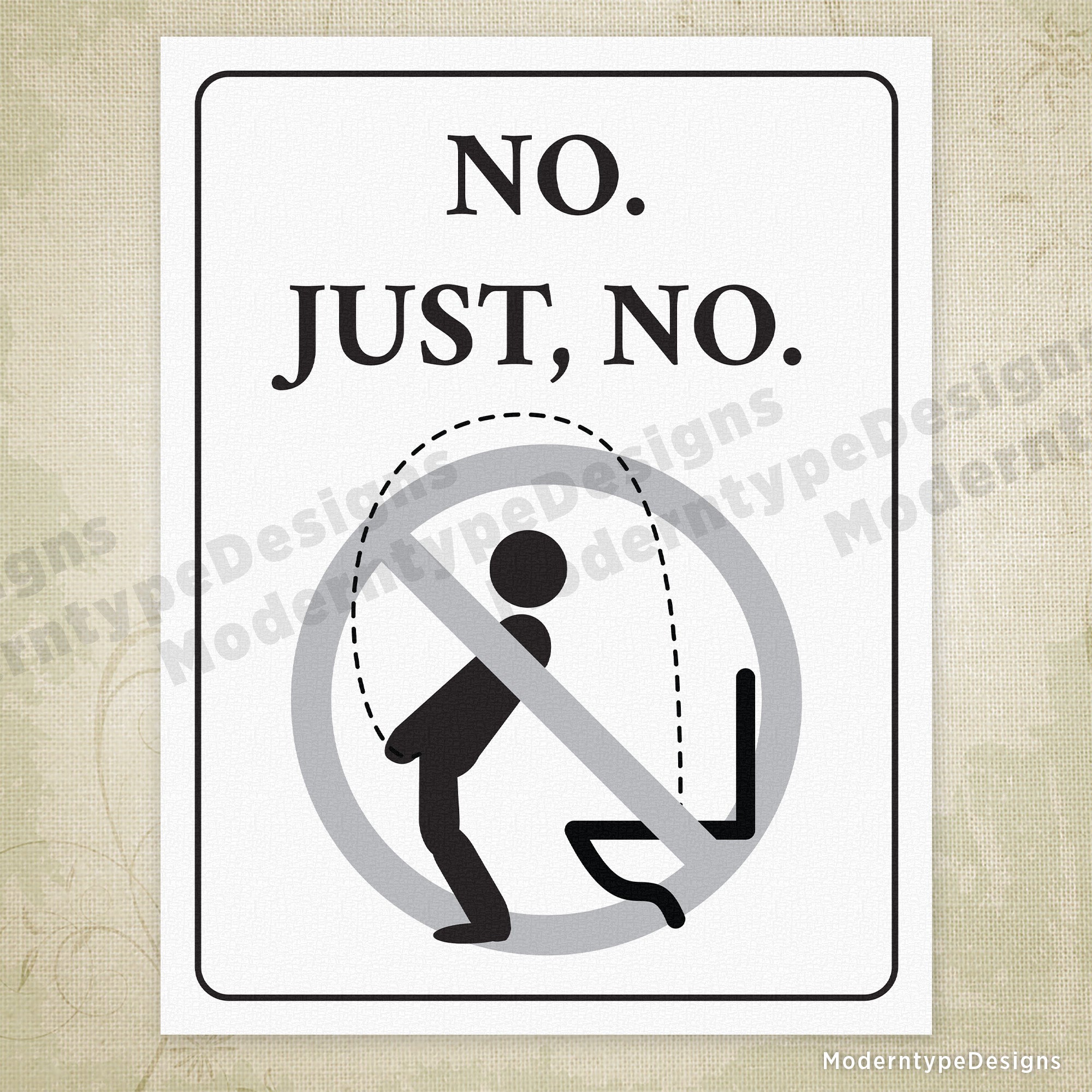 No Peeing Over Your Head Printable Sign