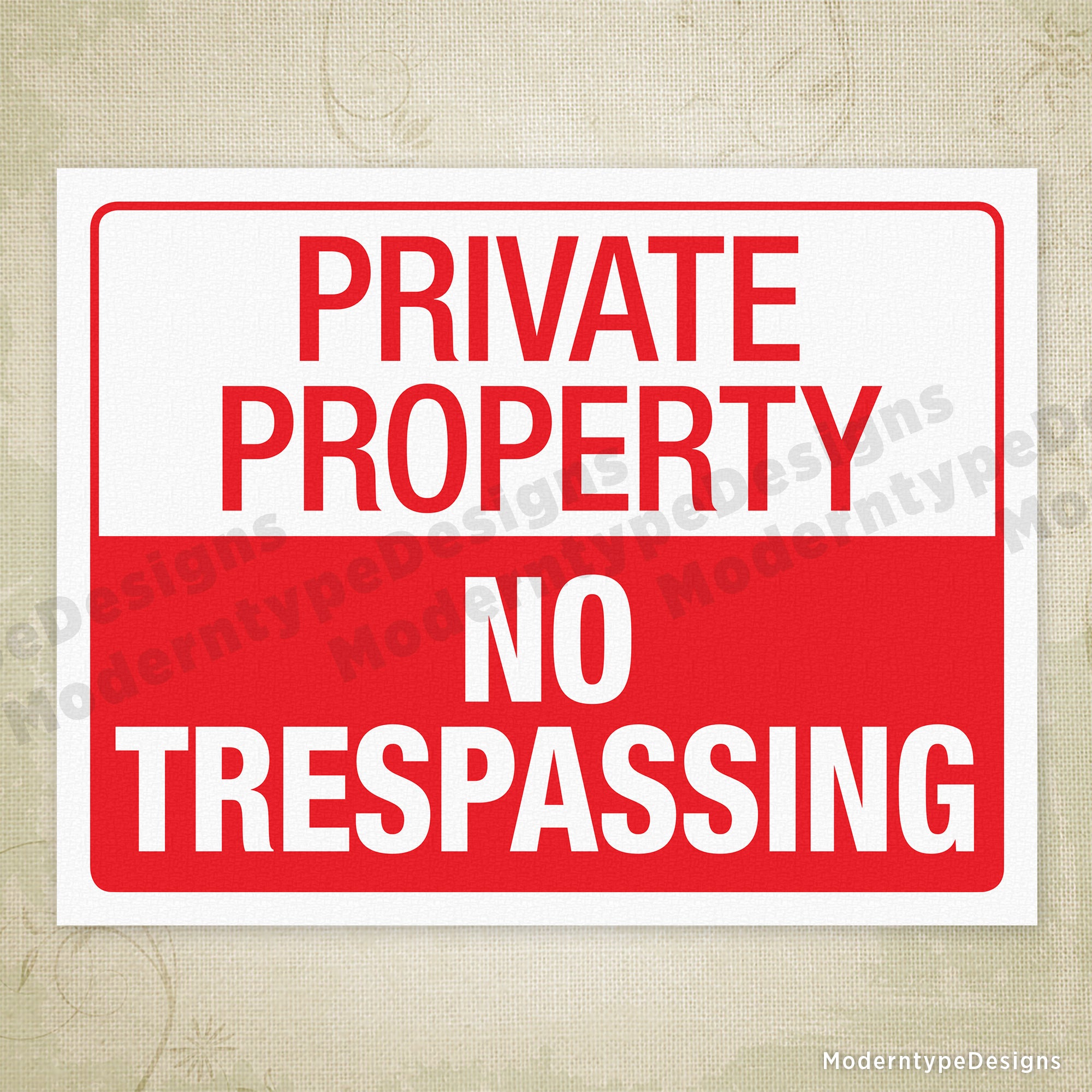 No Trespassing Private Property Printable Sign
