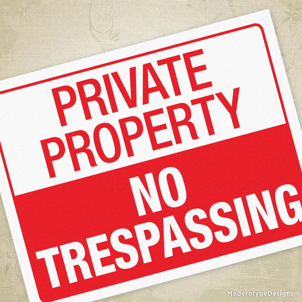 No Trespassing Private Property Printable Sign