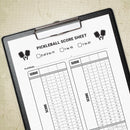 Pickleball Scoring Sheet Printable 2