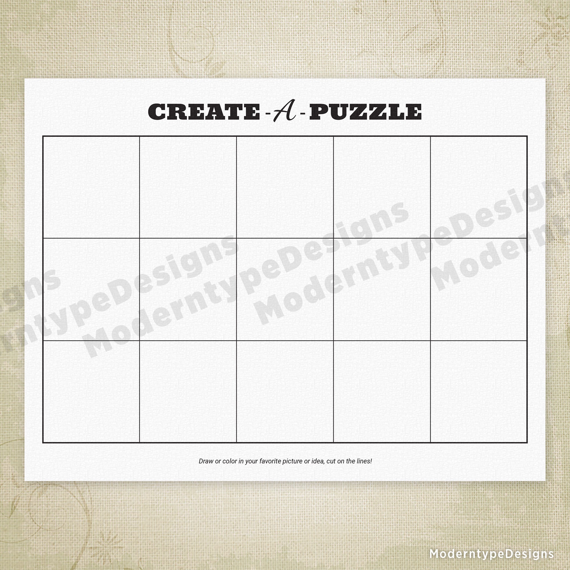 Create-a-Puzzle Printable, #2