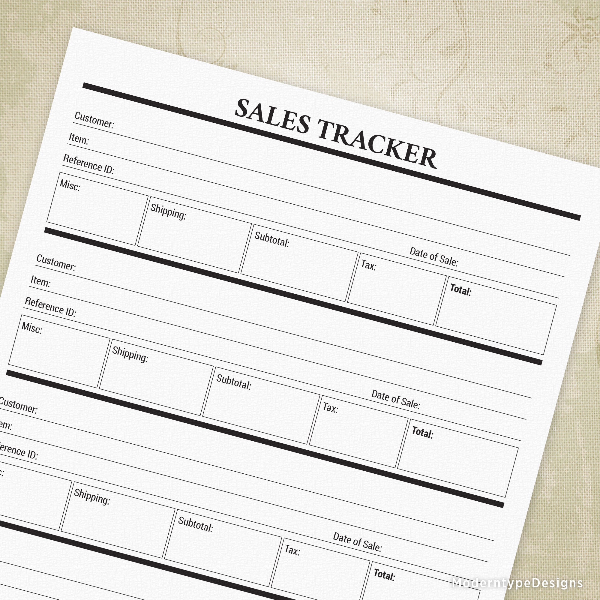 Sales Tracker Printable, #1