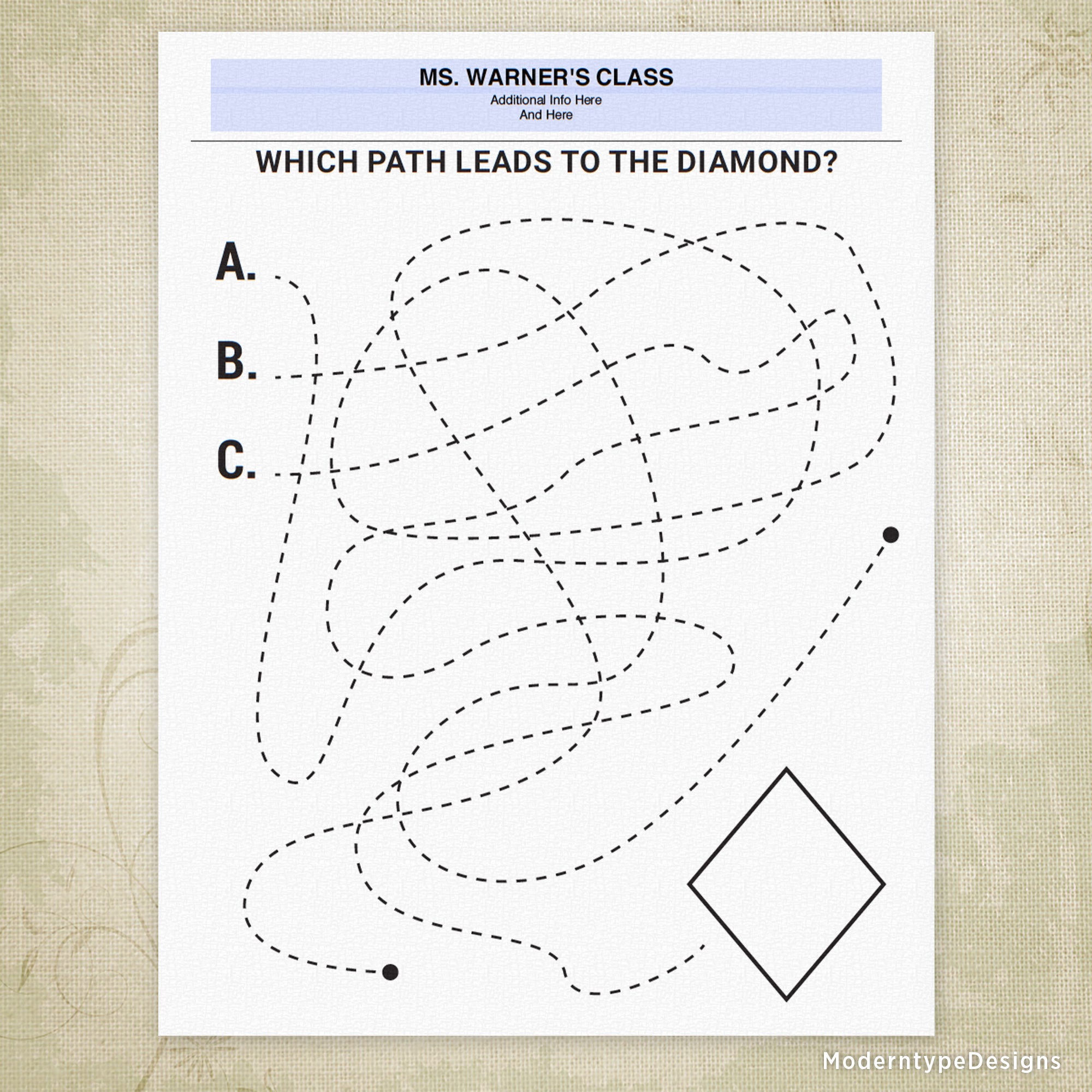 Find the Path to the Shape Printable, Personalized