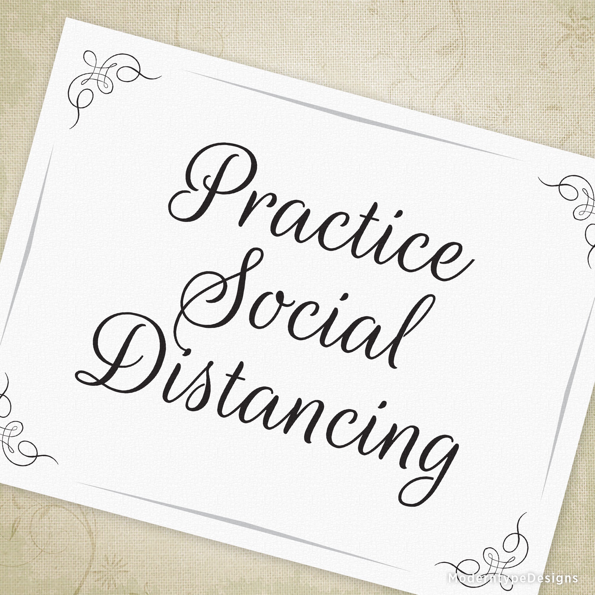 Practice Social Distancing Printable Sign