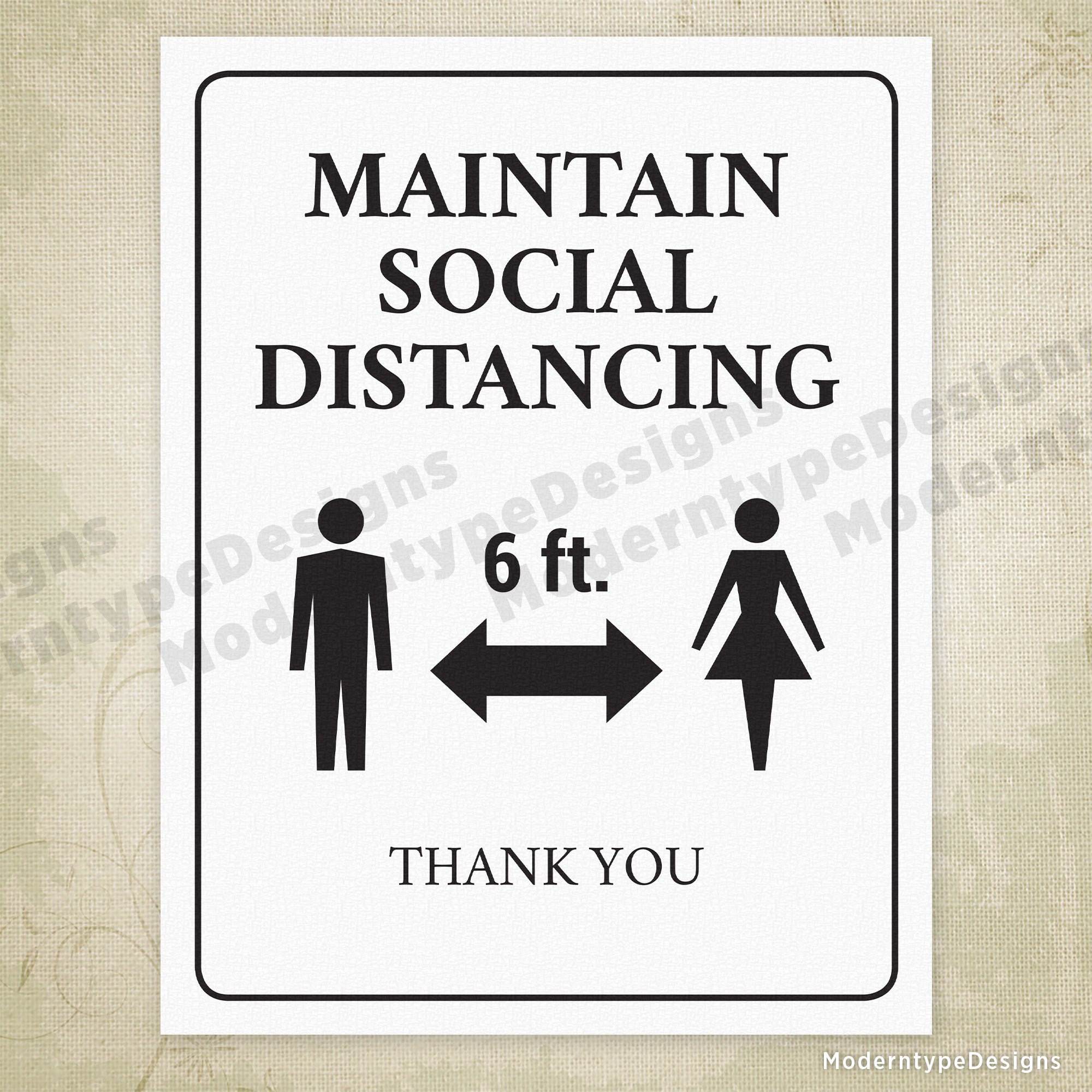 Maintain Social Distancing Printable Sign