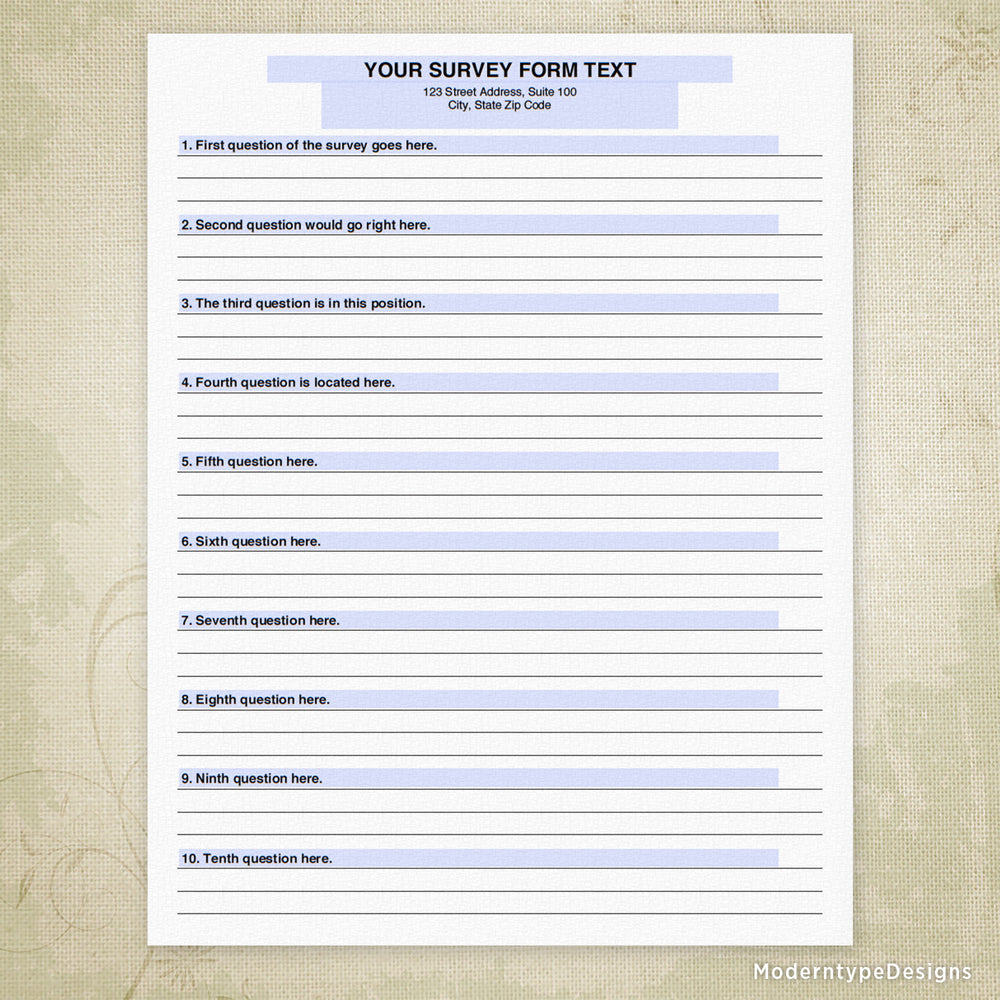 Survey.pdf Survey Form Template Printable, Editable