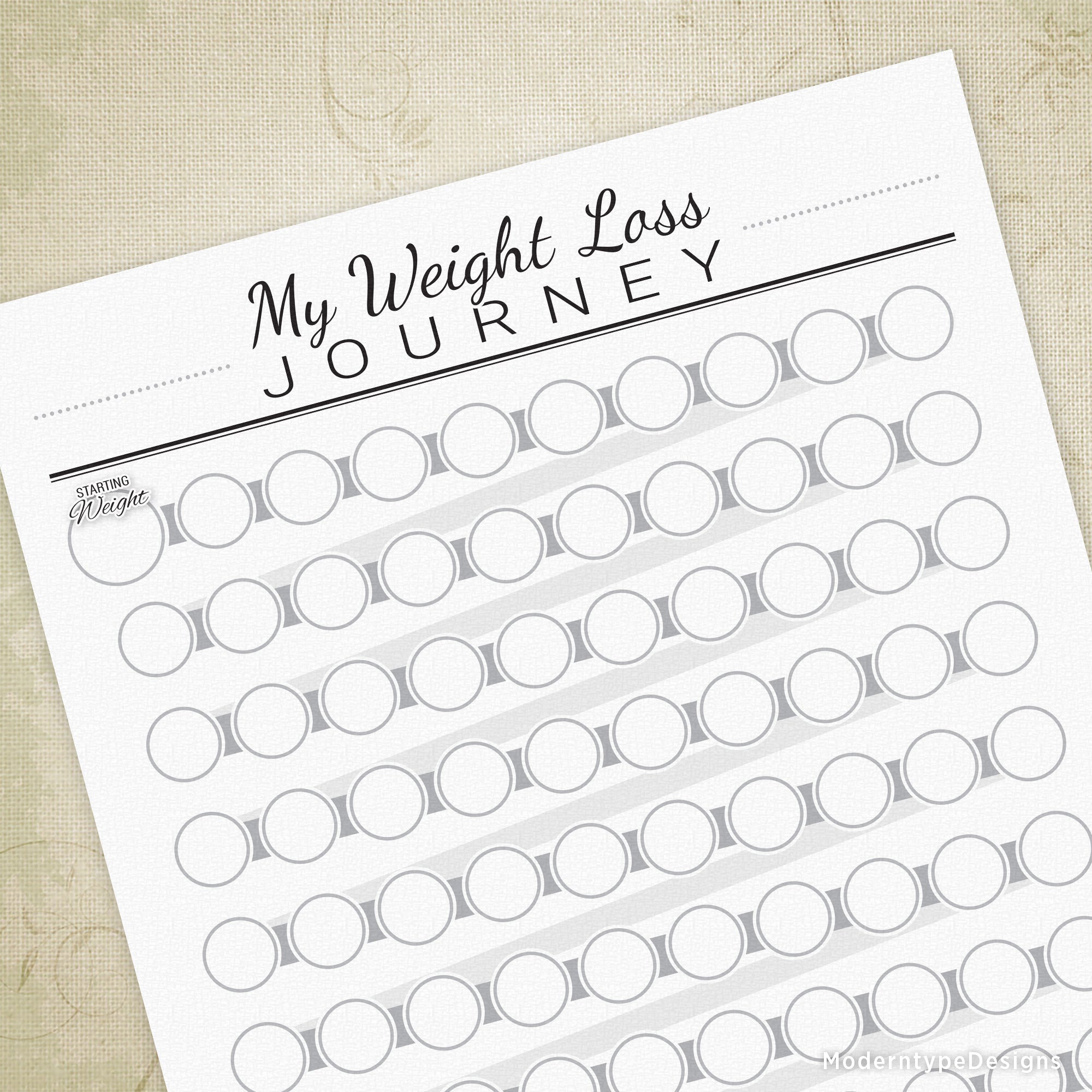 My Weight Loss Journey Printable