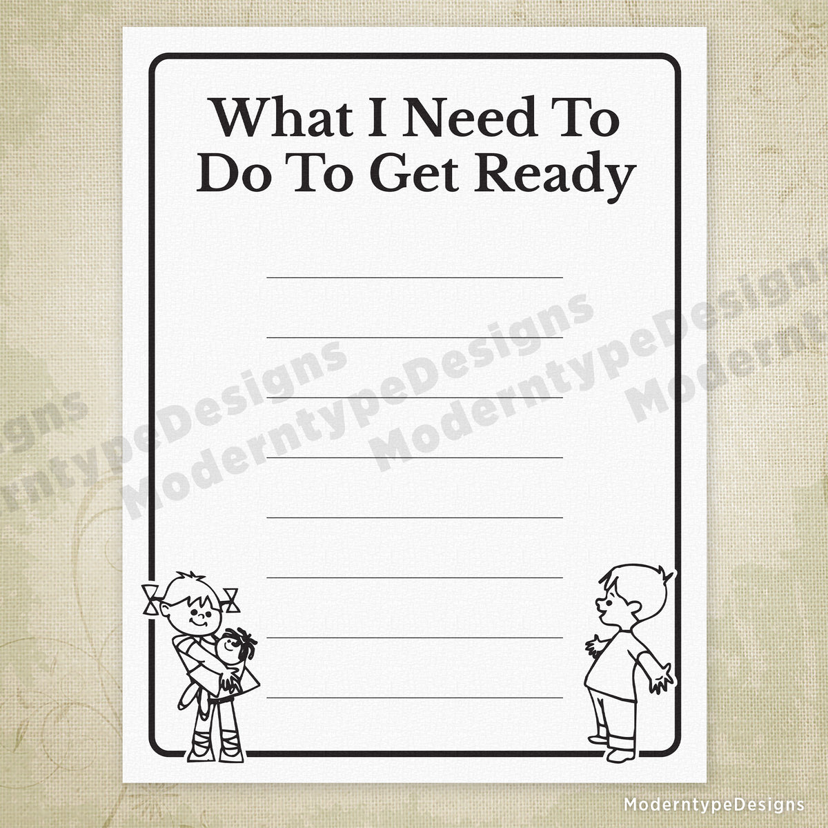What I Need To Do To Get Ready Printable Chart