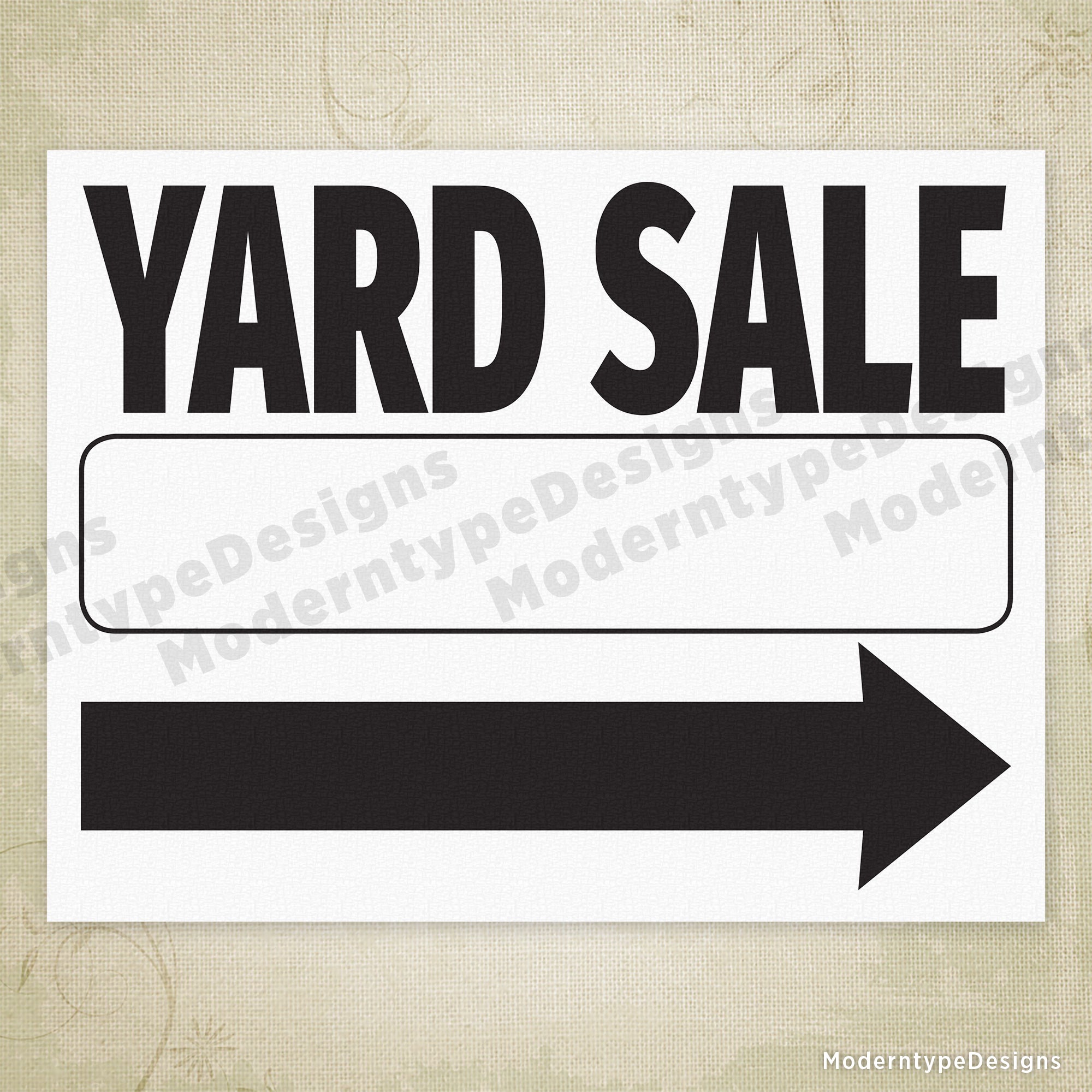 Yard Sale Flyer Printable Sign (Left & Right Arrows)