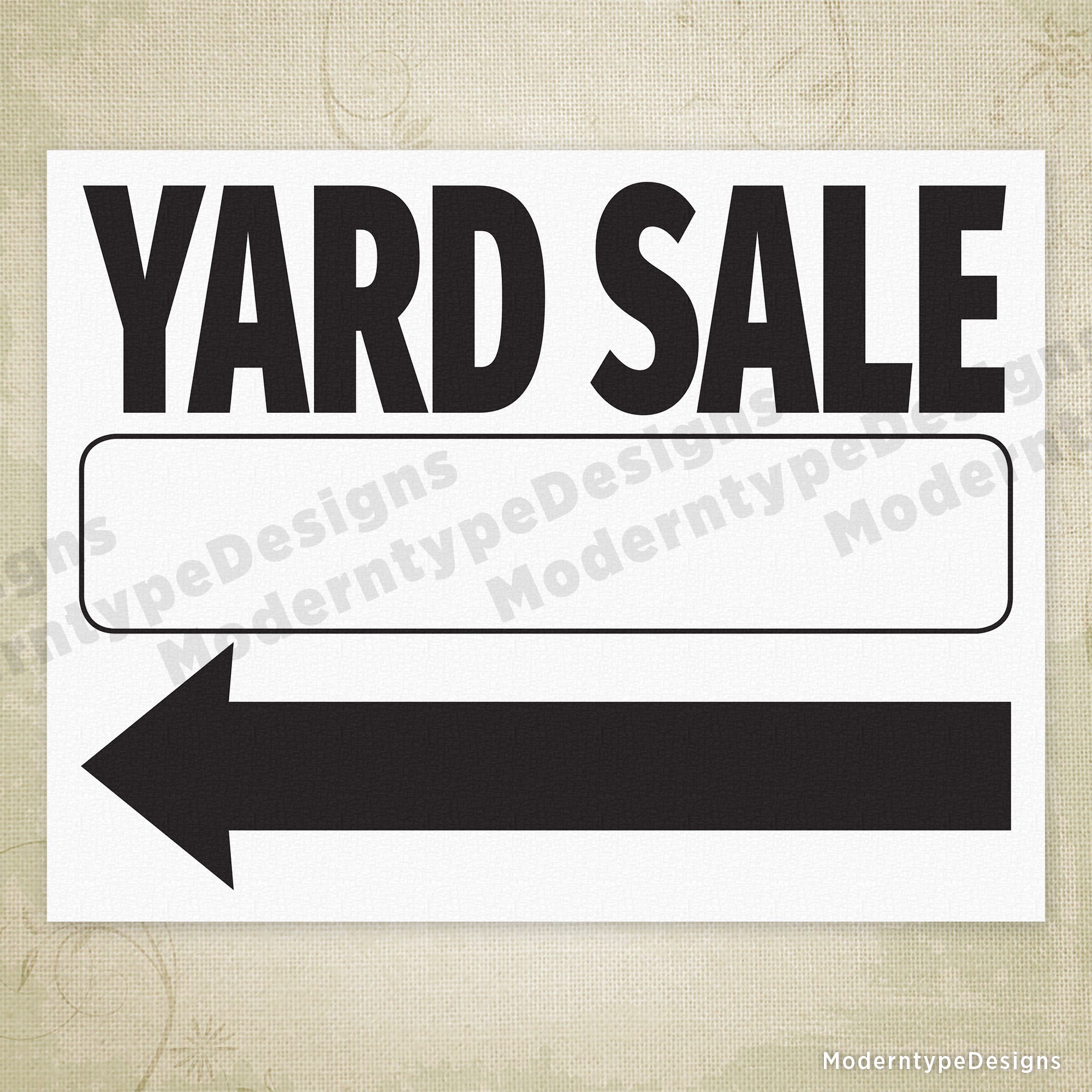 Yard Sale Flyer Printable Sign (Left & Right Arrows)